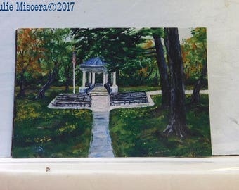 Irvine Park Bandshell  - postcard from a painting by Julie Miscera c2017  Chippewa Falls, Wisconsin