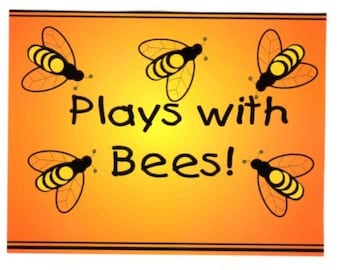 New Plays with Bees postcard - original designed by Julie Miscera