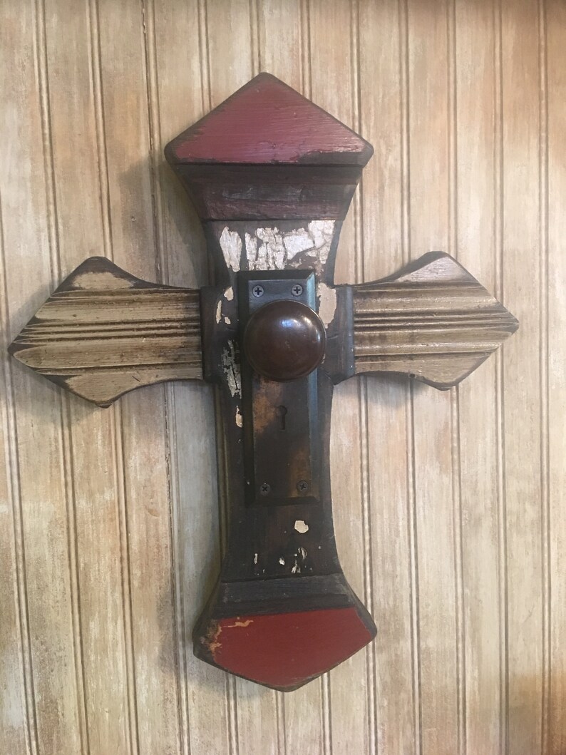 Rustic Reclaimed Patchwork Wood Cross Designed With Etsy