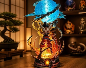 Goku Spirit Bomb LED Figure, Dragon Ball Anime Statue, Collectible Desk Decor Lamp