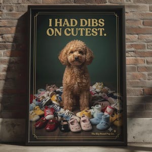 Estampado de caniche toy, cockapoo y cavapoo con zapatos de bebé. ¡Me quedé con el más lindo!
