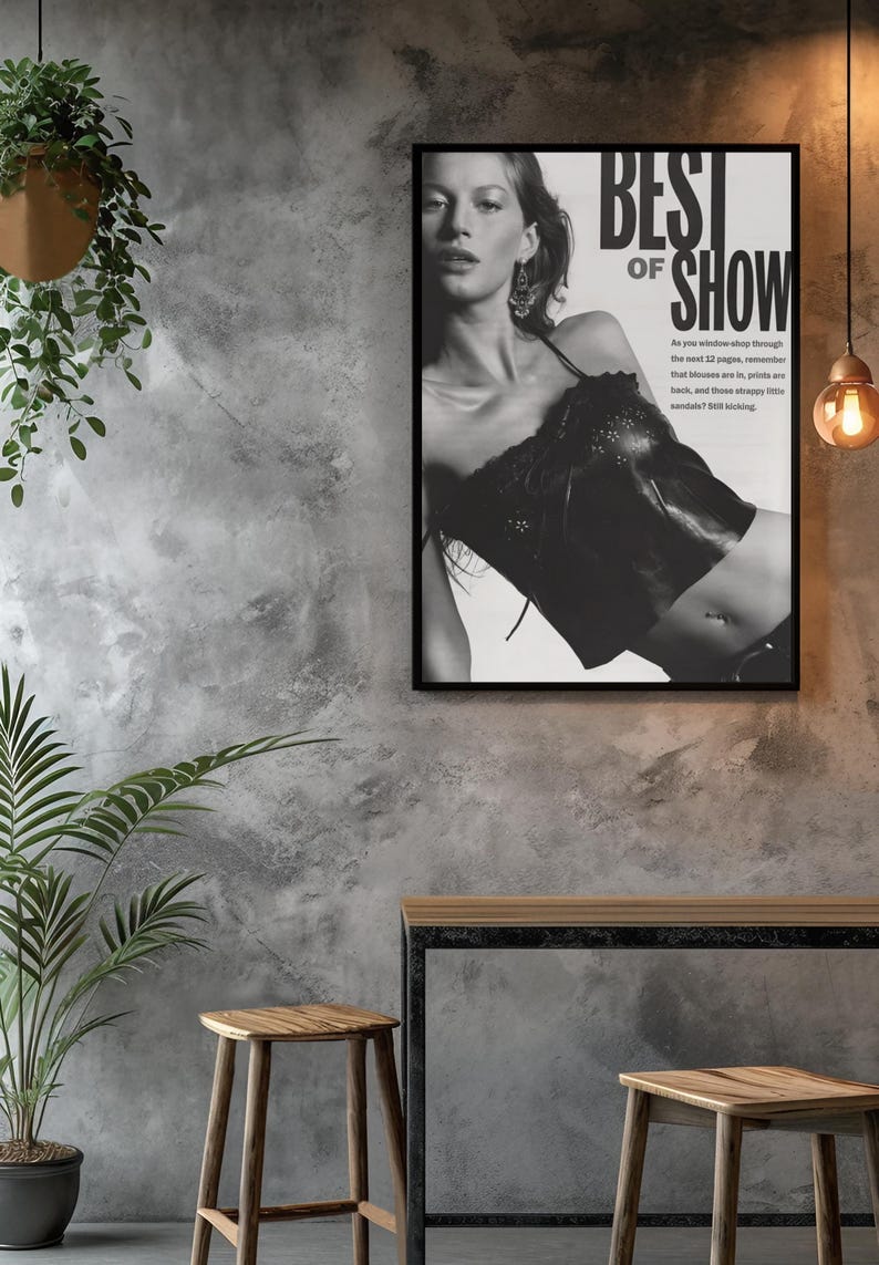 Timeless Gisele Bündchen Best of Show Model Print | 90s Supermodel Fashion Photography | Aesthetic Runway Wall Art | Dorm Decor Gift For Fan image 6