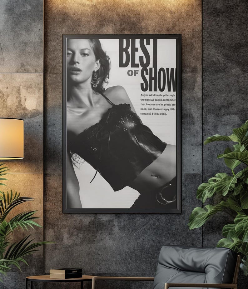 Timeless Gisele Bündchen Best of Show Model Print | 90s Supermodel Fashion Photography | Aesthetic Runway Wall Art | Dorm Decor Gift For Fan image 2