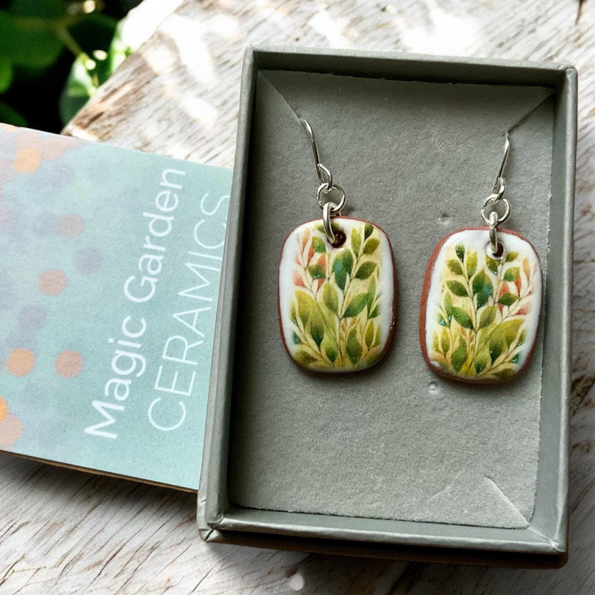 FALLING LEAVES EARRINGS - Handmade Ceramic Earrings FALLING LEAVES EARRINGS - Handmade Ceramic Earrings