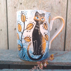 SIAMESE CAT MUG Handmade Pottery Cat Mug Cat Mug Stoneware Mug Handmade In Wales image 1