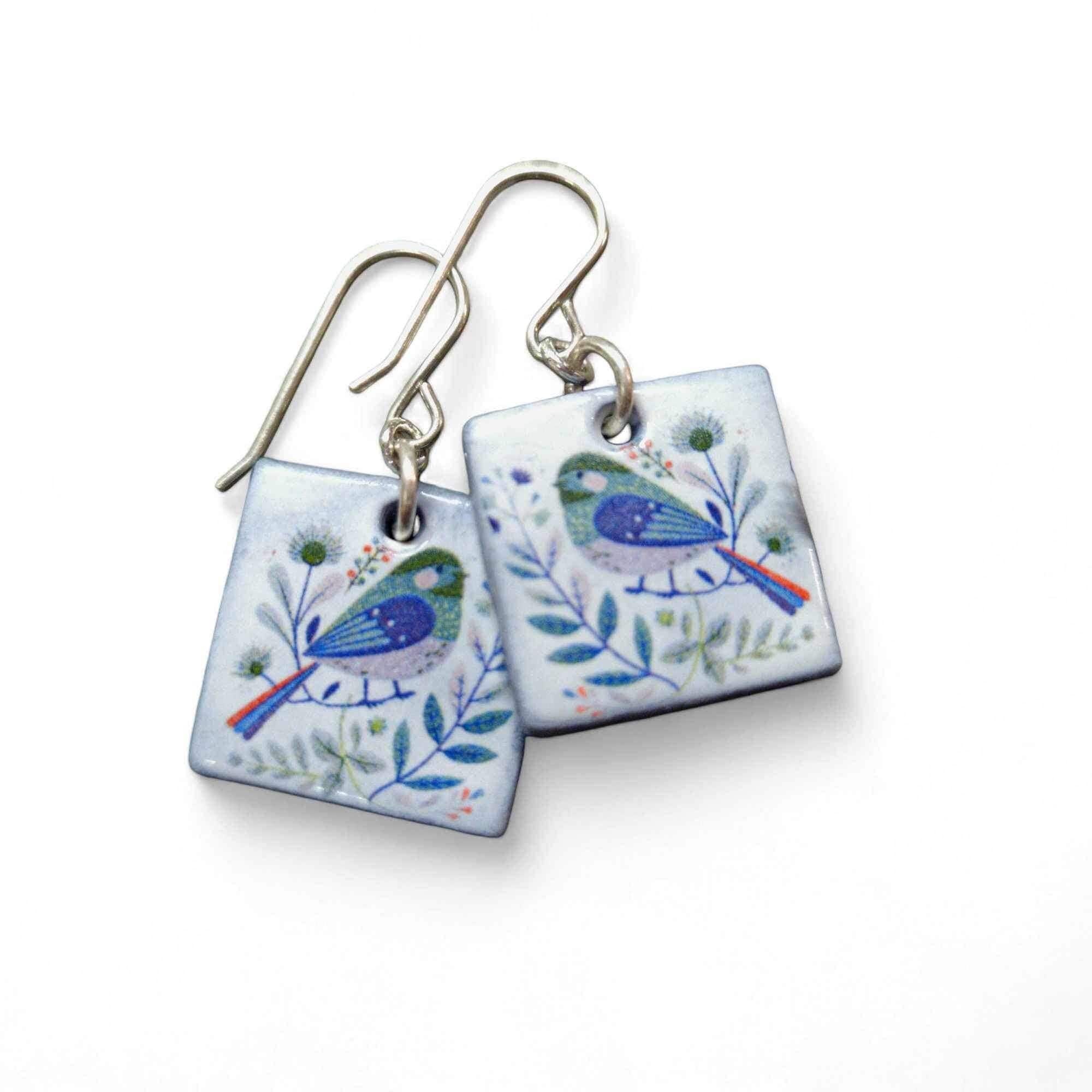 Puces D'oreilles Tiny Robin Bird : Boucles D'oreilles Minimalistes En Argent Sterling / E68 - France
