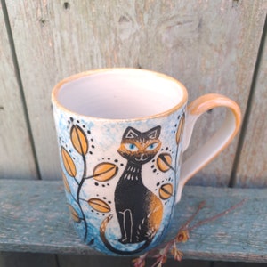 SIAMESE CAT MUG Handmade Pottery Cat Mug Cat Mug Stoneware Mug Handmade In Wales image 3