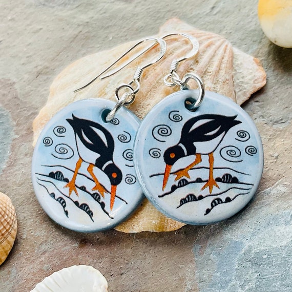 OYSTERCATCHER EARRINGS Handmade Ceramic Earrings Handmade Earrings With Sterling Silver Handmade in Wales Etsy Canada