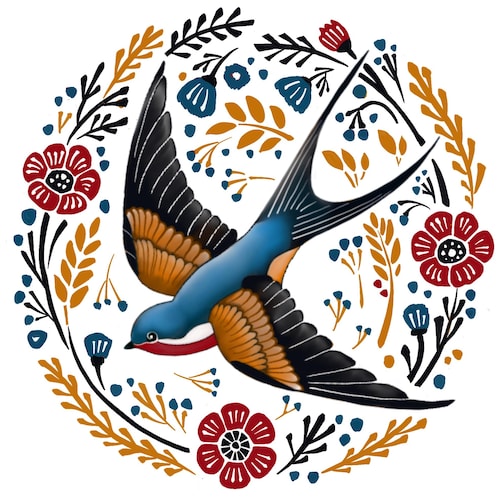 手作り民芸陶器の水差し：鳥と花のピッチャー - Etsy 日本