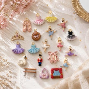 20 stilar balettberlockkollektion, keramiska emaljdansberlocker, ballerinahänge för armband, halsband, nyckelring, gör-det-själv-smycken