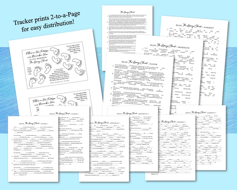 The Living Christ Memorizing Helps and Tracker - Printable - LDS ...