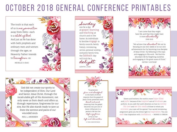 Lds General Conference Quotes October 18 Handouts Visual Etsy