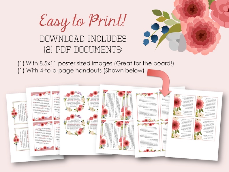 Puede incluir: Descarga digital imprimible de dos documentos PDF con dise&ntilde;os florales. Un documento incluye im&aacute;genes de tama&ntilde;o p&oacute;ster de 8,5 x 11 pulgadas, y el otro incluye folletos de 4 p&aacute;ginas.