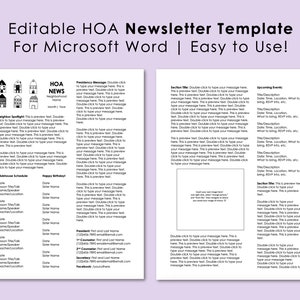 Newsletter Template - Editable - Microsoft Word - Instant Download - Printable