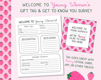 Welcome to Young Women's Gift Tag and Get to Know You Survey - LDS Printable