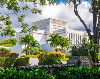 Laie Hawaii LDS Temple Photograph - Digital Download - Printable