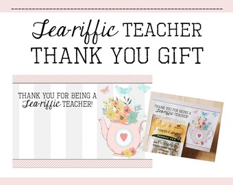 Teacher Appreciation Gift Tag - Thank You Gift Tag - Easy - Tea - Instant Download - Printable