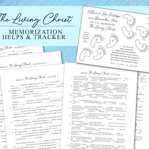 Der lebendige Christus hilft beim Auswendiglernen und Verfolger - Printable - LDS - Memory Aid