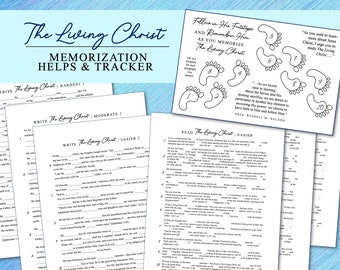 The Living Christ Memorizing Helps and Tracker - Printable - LDS - Memory Aid