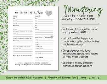 Ministering Survey LDS Relief Society Get to Know You