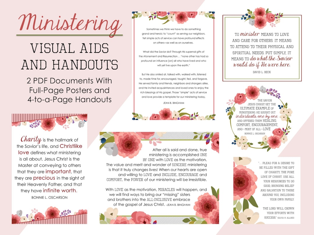 LDS Ministering Quotes Handouts Visual Aids Relief Society General