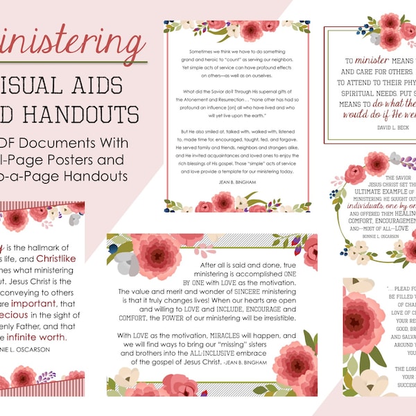 LDS Ministering Quotes - Handouts - Visual Aids - Relief Society - General Conference