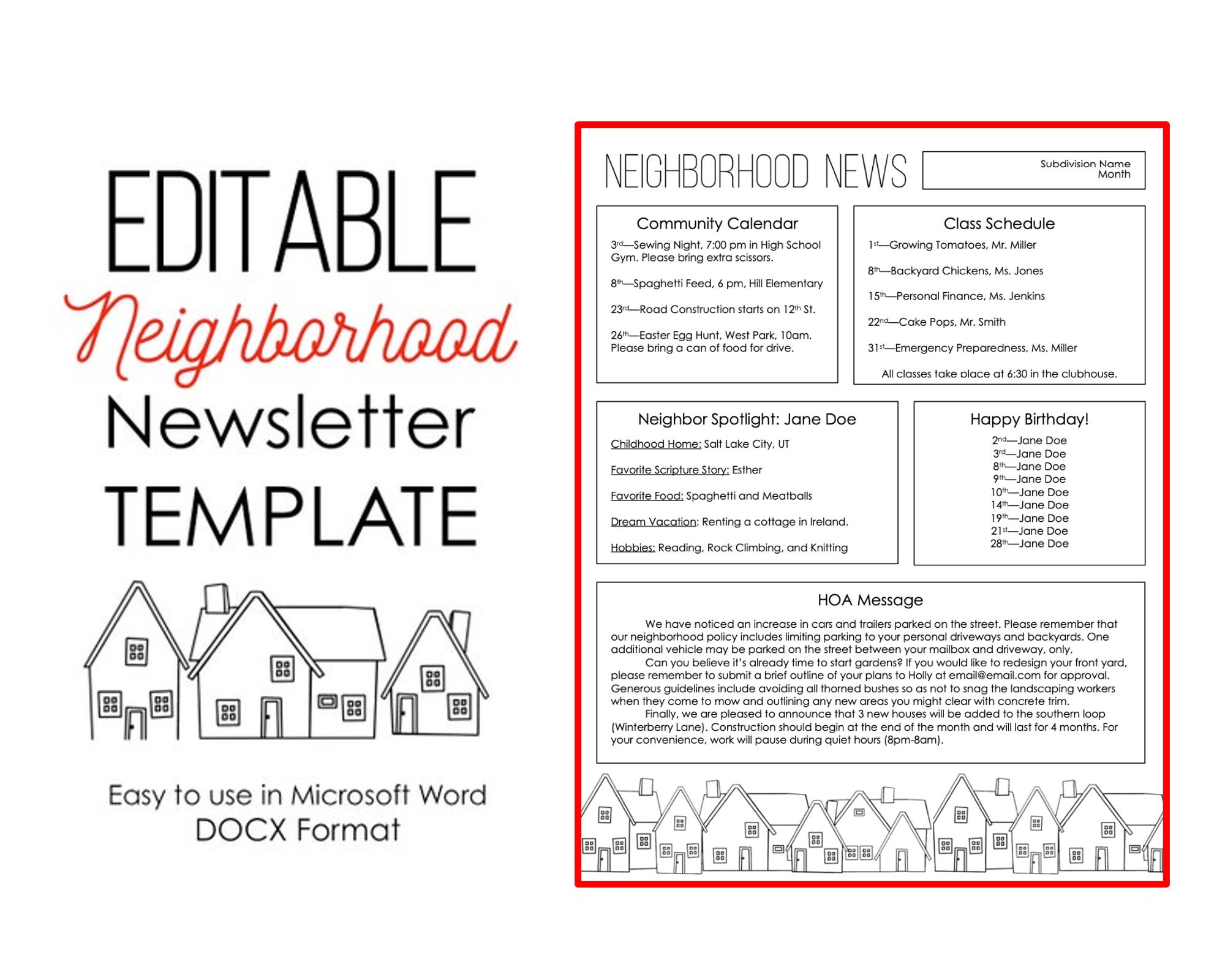 2 Page Newsletter Template for Microsoft Word Neighborhood Subdivision 2 Page Newsletter Template for Microsoft Word Neighborhood Subdivision