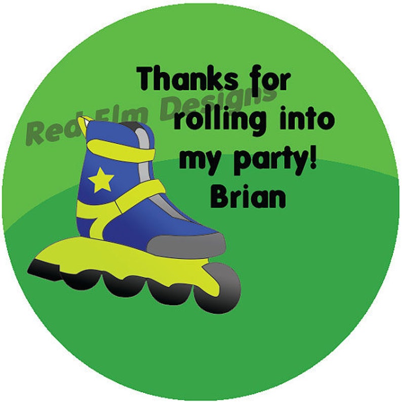 Personalized Treat Bags Treat Favor Bags Roller Blade Birthday Favor Bags Skate Party Bags Rollerblade Birthday Party Favors