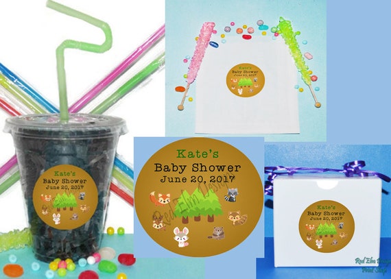 Build Your Own Party Set Pick From Stickers, Bags, Boxes and Party Cups. Baby Wood Animals Party Personalized Party Set. Baby Shower Set Il_570xn
