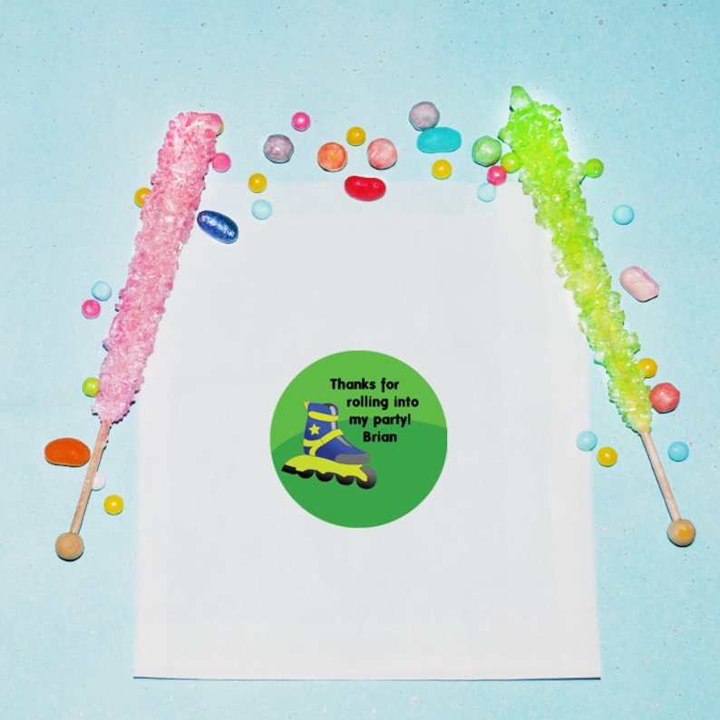 Personalized Treat Bags Treat Favor Bags Roller Blade Birthday Favor Bags Skate Party Bags Rollerblade Birthday Party Favors
