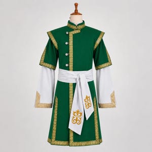 Túnica caftán medieval abotonada / Disfraz de fantasía para LARP / Atuendo de arquero renacentista / Traje para recreación histórica / Túnica de guerrero