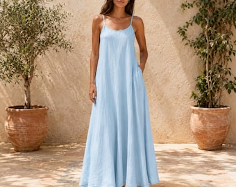 Trägerloses Boho-Maxikleid für Damen, fließendes Strandkleid, sommerliches trägerloses langes Kleid, lässiges Resort-Maxikleid