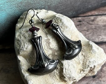 Urns pf Pompeii earrings by AnvilArtifacts, ancient style jewelry, metal and stone