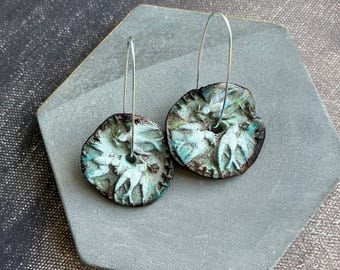 white ceramic bird earrings with latching sterling silver ear wires by AnvilArtifacts