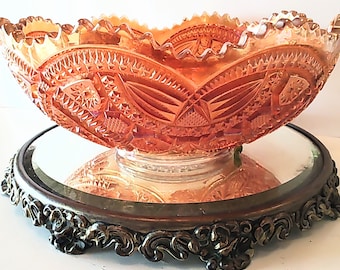 Carnival Glass Fruit Bowl Carnival Glass Fall Decor Marigold Carnival Glass