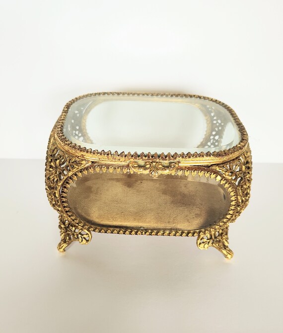 Ormolu Jewelry Box Matson Jewelry Casket Glass Box