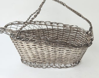 Silver Wine Champagne Basket Wire French