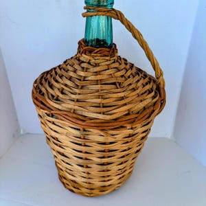 French Demijohn Bottle Wicker Wrapped Wine Bottle