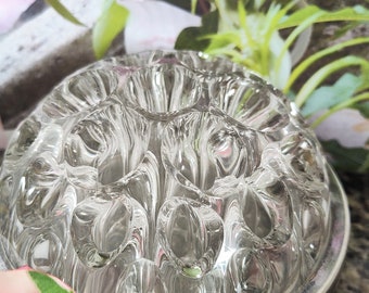 Floral Frog Glass French Silverplate 19 Hole