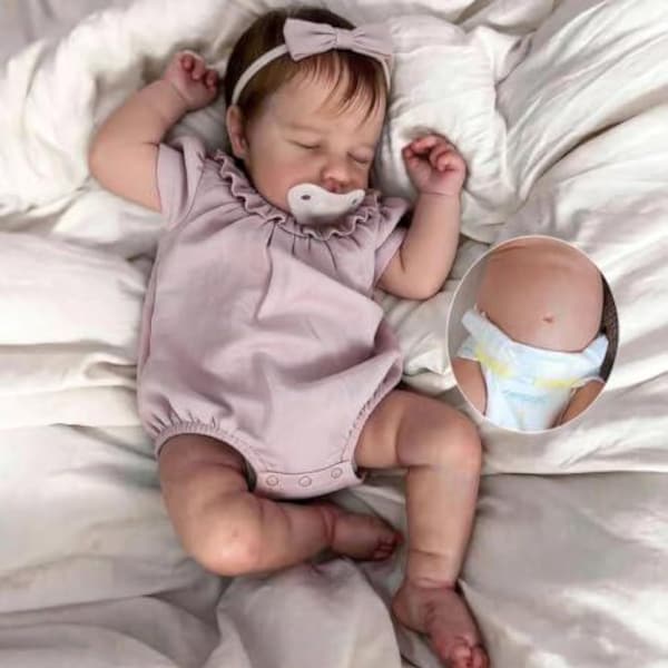 20-Inch Full Body Reborn Baby Doll, Realistic Newborn Girl Doll with Soft 3D Skin, Posable Lifelike Baby Doll, Handmade Gift with Accessorie