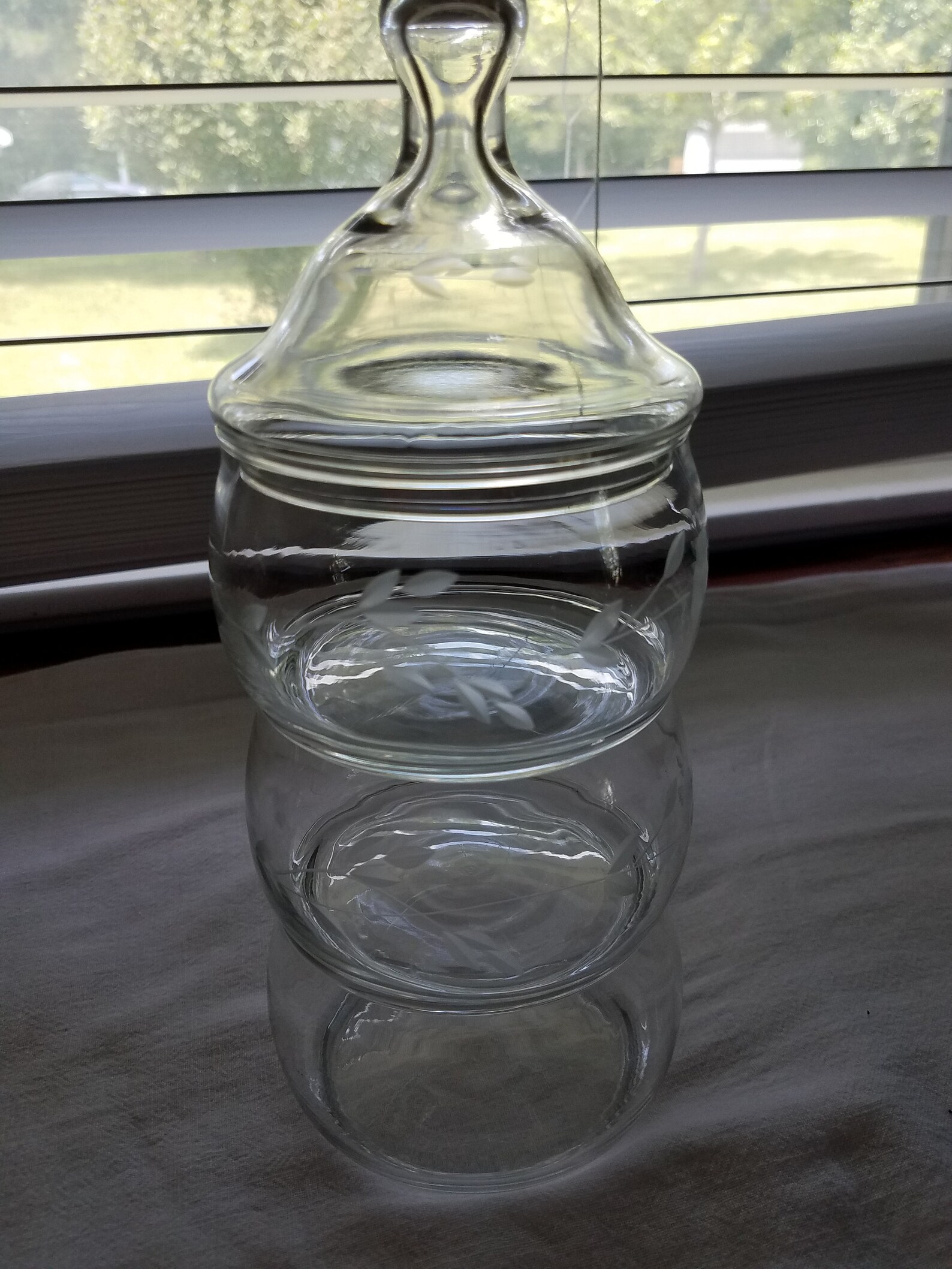 Princess House apothecary jar stacking 3 bowl candy container Etsy