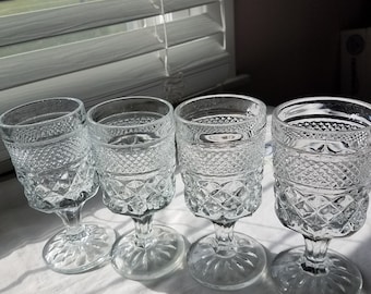 Wine glasses Wexford wine glasses 4 pc set vintage glassware drinkware barware