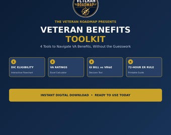 Veteran Benefits Toolkit | Dic Eligibility Flowchart, VA Combined Ratings Calculator, gi Bill vs VR&E Guide, ER 72-Hour Rule pdf,