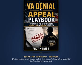VA Denial and Appeal Playbook - Veteran Disability claim Appeal Guide - VA Nexus Letter Help - Digital PDF Ebook