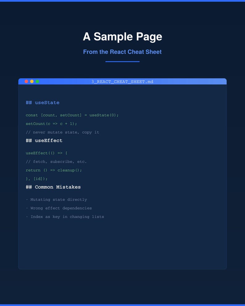 JavaScript、TypeScript、React チートシートキット | Next.js および Node.js Express チートシート | Web 開発者向けクイックリファレンス 画像 3