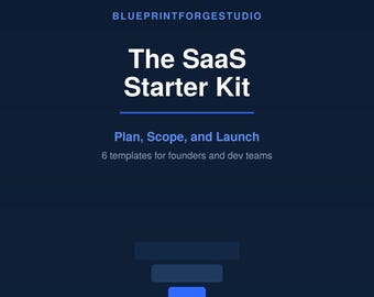 SaaS Starter Kit | MVP Scope, Tech Stack, PRD and Launch Checklist Templates | Startup Planning Bundle for Founders