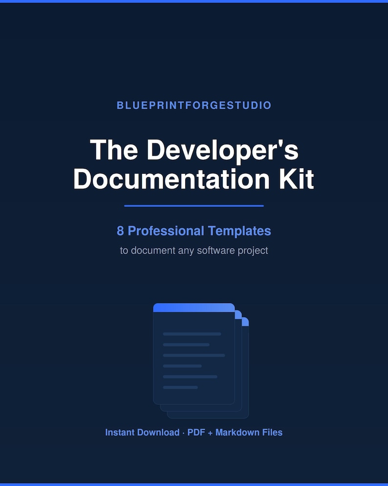 Developer Documentation Kit | README, API Docs and Changelog Templates | Markdown and PDF | Instant Download for Programmers image 1