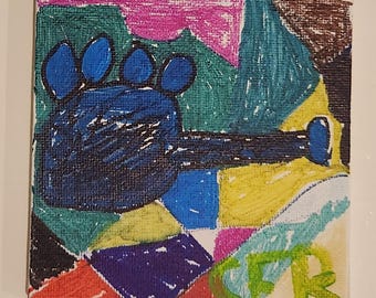 Bat Paw (Mixed Media Painting on canvas)