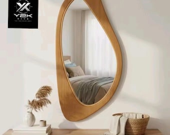 Organic Wall Mirror, Asymmetrical Mirror, Modern Wall Decor, Boho Bathroom Mirror, Entryway Mirror, Home Decor Mirror