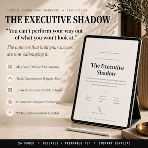 Executive Shadow Work Journal | 90-Day Self Reflection Workbook (Fillable PDF)